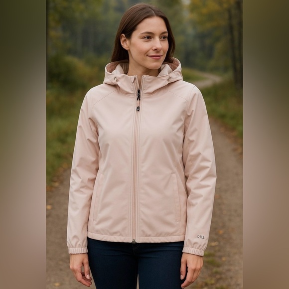 Big Chill Jackets & Blazers - Big Chill Women's Light Pink Hooded Ski Jacket